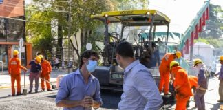 San Fernando: Juan Andreotti supervisó la obra de repavimentación de la Av. Libertador