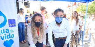 Malena Galmarini, Agustín Simone y Mariel Fernández habilitaron obra cloacal que beneficia a 12 mil vecinos y vecinas de Moreno
