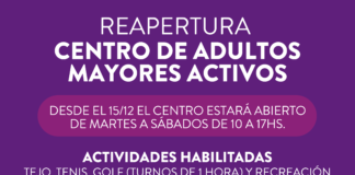 Vicente López: Reapertura del Centro de Adultos Mayores Activos