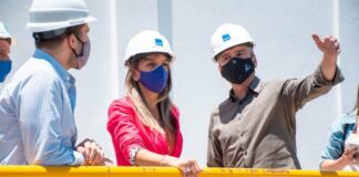 Malena Galmarini y Juan Zabaleta recorrieron las obras de ampliación de la Planta Depuradora Hurlingham