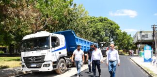Escobar: Sujarchuk recorrió las obras de repavimentación de avenida De los Inmigrantes y de la calle Independencia