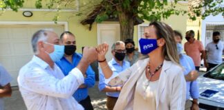 Malena Galmarini y Lucas Ghi pusieron en servicio una red de cloacas para más de 3400 vecinos y vecinas de Haedo, en Morón