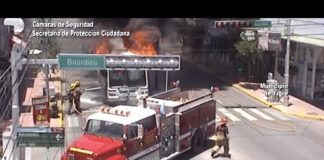 Tigre: Peligroso incendio de un colectivo fue advertido gracias a las cámaras del COT