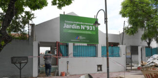 San Fernando: Andreotti supervisó el avance de obra de renovación del Jardín Nº 931