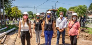 Tigre: Malena Galmarini recorrió una obra de cloacas que beneficiará a más de 14.000 habitantes