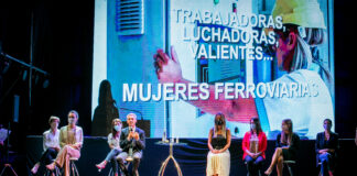 Junto a trabajadoras ferroviarias, Meoni afirmó: “tomamos una bandera firme desde el primer día en el ministerio: la de salir de la masculinización profunda”