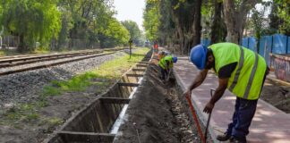 San Fernando: Andreotti recorrió con autoridades de ADIF la obra del nuevo Paseo Aeróbico en la calle Mansilla