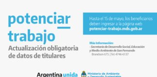 San Fernando: Los sanfernandinos beneficiarios del programa Potenciar Trabajo deben actualizar sus datos