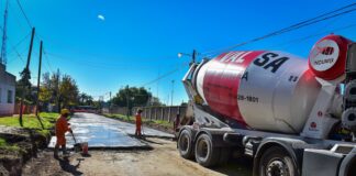Escobar: Siguen adelante las obras de pavimentación, estabilizado y mejoramiento del espacio público de la Municipalidad