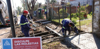 Tigre: Infraestructura urbana, continúa la construcción de veredas vecinales en La Paloma