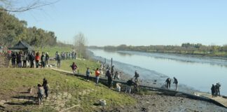 Tigre: Prosperar, AySA y concejales del FR TODOS realizaron una nueva jornada de limpieza de la Pista Nacional de Remo