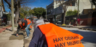 San Isidro: Nuevo pavimento en la esquina de Diego Palma y Neuquén