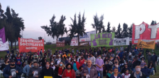 Con un acto sobre la Panamericana la izquierda propuso la reducción de la jornada laboral a 6 horas