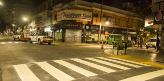 San Isidro: Pintan sendas peatonales en el Centro