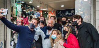San Fernando: Santilli y Lousteau de recorrida y caminata con Ciarletta