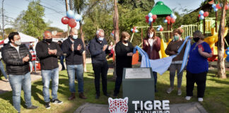 Tigre: Julio y Gisela Zamora presentaron la renovación integral de la plazoleta “La Madre” en General Pacheco