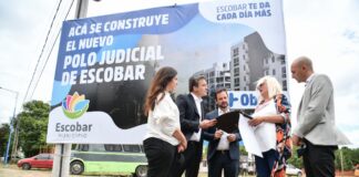 Escobar: Sujarchuk y el ministro Soria mantuvieron una reunión de trabajo y supervisaron la obra del nuevo Polo Judicial