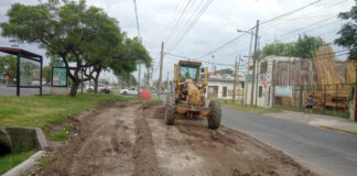 Tigre: El Municipio continúa con la construcción de dársenas de estacionamiento en Troncos del Talar