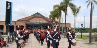 Tigre: La Fanfarria Militar Alto Perú brillo en la estación del Municipio