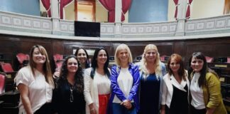 Malvinas: En vísperas del 8M, Noelia Correa estuvo en diferentes actos