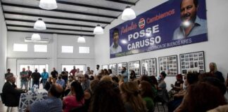 D’Alessandro y Carusso junto a militantes y dirigentes de San Martín