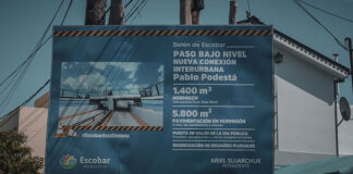 Escobar: Avanza la construcción del paso bajo nivel de la calle Pablo Podestá