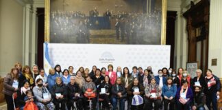 San Fernando: Alicia Aparicio recibió en el Congreso de la Nación a las Manzaneras