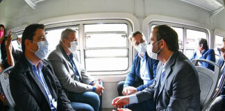 Escobar: Sujarchuk, Ramil, el ministro D´Onofrio y el presidente de Trenes Argentinos supervisaron las obras de renovación de las vías que conectan Matheu con Pilar y Exaltación de la Cruz