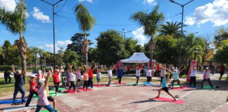 Tigre: Los adultos mayores disfrutan de clases deportivas al aire libre