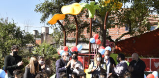 Tigre: Julio Zamora inauguró los nuevos juegos del Jardín N°925 de Benavídez