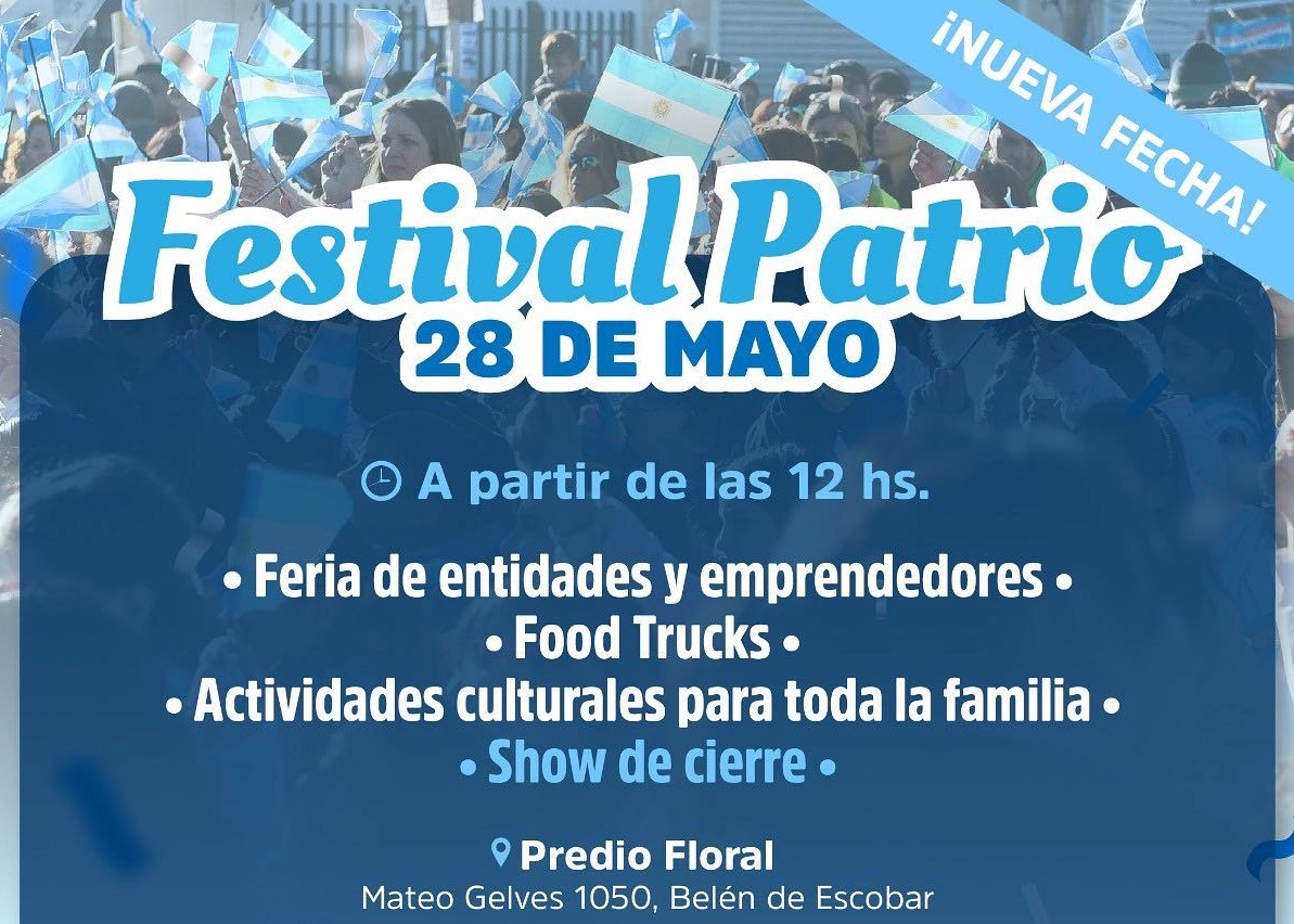 Escobar: El Festival Patrio del 25 de mayo reprograma al sábado por cuestiones climáticas