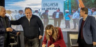 Malena Galmarini, Gabriel Katopodis y Javier Osuna inauguraron una obra de agua potable y firmaron un convenio de colaboración técnica con el municipio de Gral. Las Heras