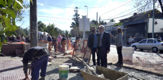 Tigre: El Municipio avanza en la construcción de veredas comerciales en la Avenida Dardo Rocha de Tigre Centro