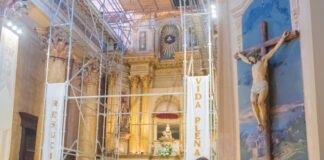 San Fernando: Juan Andreotti visitó las obras de restauración del templo Nuestra Señora de Aránzazu