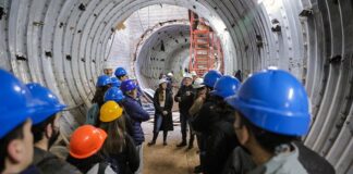 San Isidro: Macarena Posse visitó con alumnos de escuelas técnicas la obra del aliviador Alto Perú