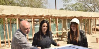 Malvinas: Noe Correa visitó la obra del CDI que se construye en Grand Bourg