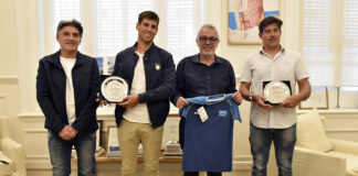 Tigre: Julio Zamora se reunió con el palista tigrense Agustín Vernice, luego de su participación en el mundial de canotaje en Canadá