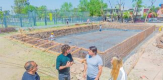 San Fernando: Juan Andreotti visitó la obra de una nueva Pileta en el Polideportivo Nº9