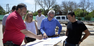 Tigre: Julio Zamora monitoreó los avances en la construcción del nuevo microestadio en el Polideportivo Güemes de Benavídez