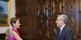 Alberto Fernández recibió a la Presidenta del Gobierno de Navarra