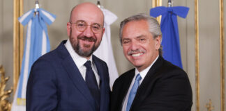 Alberto Fernández se reunió con el titular del Consejo Europeo, Charles Michel