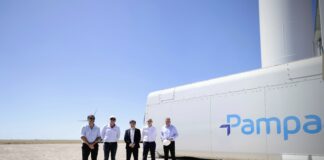Kicillof recorrió las obras de ampliación del Parque Eólico Pampa Energía IV
