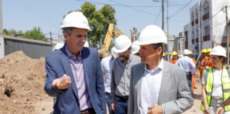 San Martin: Giuliano junto a Katopodis recorrieron las obras del paso bajo nivel