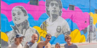 San Fernando: Juan Andreotti y Paula Pareto visitaron el nuevo mural homenaje a los grandes deportistas argentinos