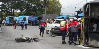 Escobar En Garín, los Bomberos Voluntarios organizaron un simulacro para más de 1000 estudiantes de escuelas del distrito