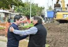 Malvinas: a menos de un día de su triunfo, Nardini retomó su agenda recorriendo obras en Tierras Altas