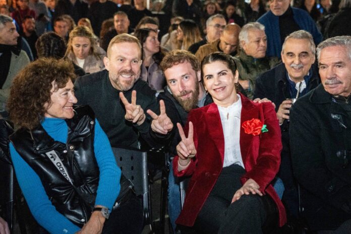 Mariel Fernández durante el acto homenaje a Eva Perón realizado en Moreno.